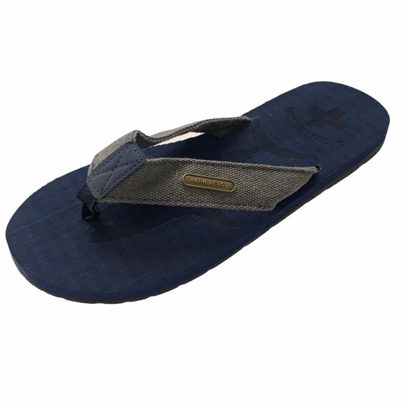 NWOT Shark Rescue Men’s Flip Flops - Picture 1 of 9